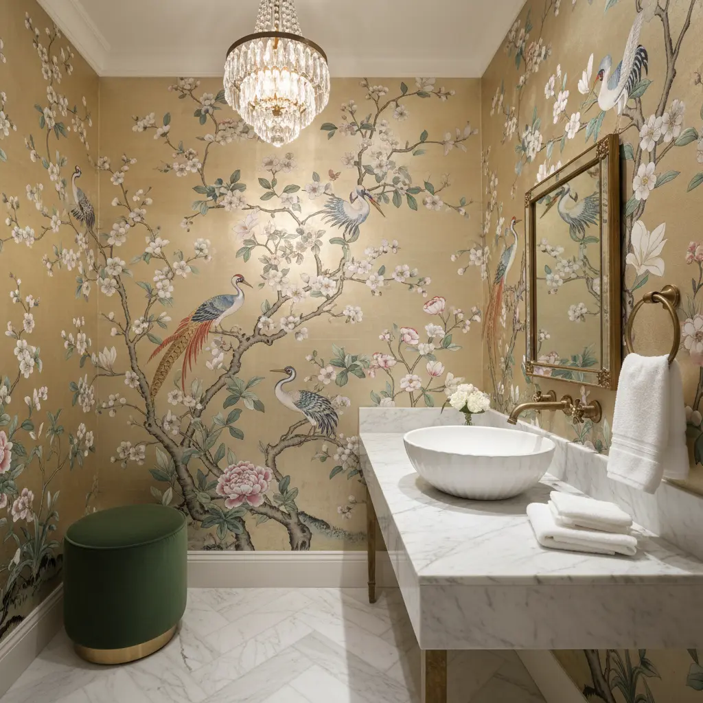 Powder Room Wallpapering portfolio 4